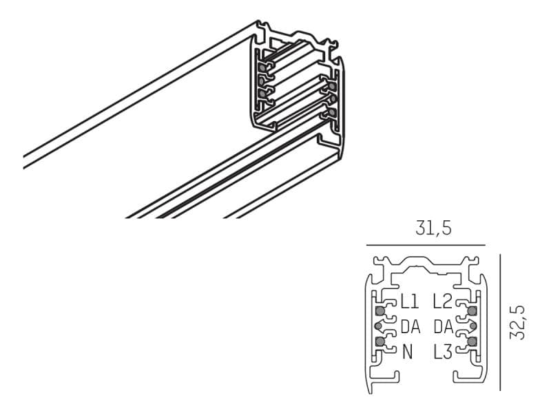 3 PHASE TRACK PULSE DALI SD 3-PHASEN