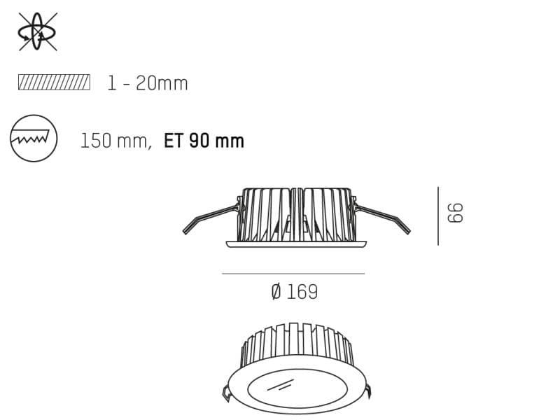 GET ROUND FLAT XS R EINBAUDOWNLIGHT