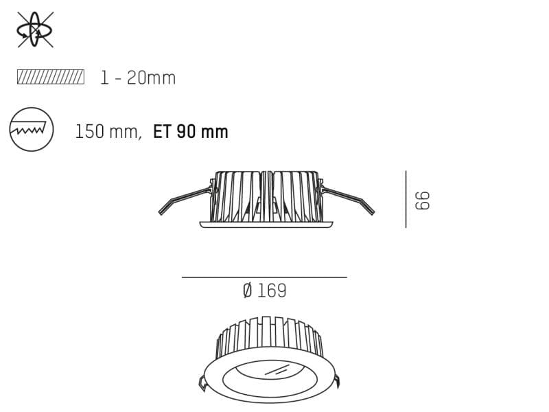 GET ROUND REFL XS R EINBAUDOWNLIGHT