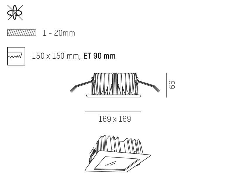 GET SQUARE FLAT XS R EINBAUDOWNLIGHT