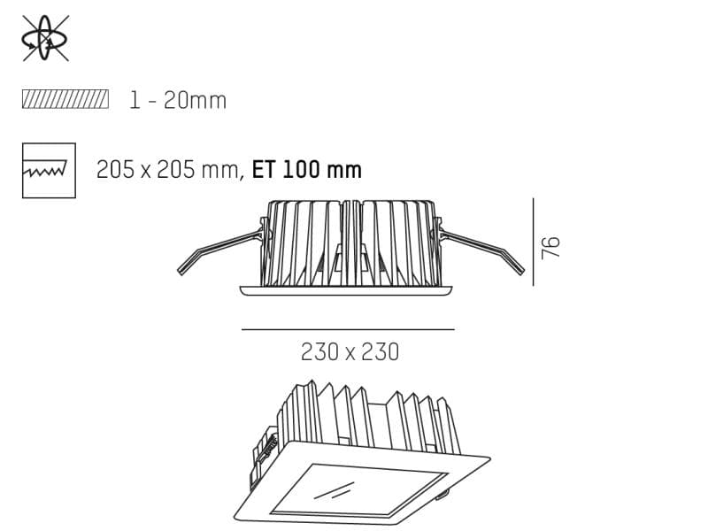 GET SQUARE FLAT M R EINBAUDOWNLIGHT