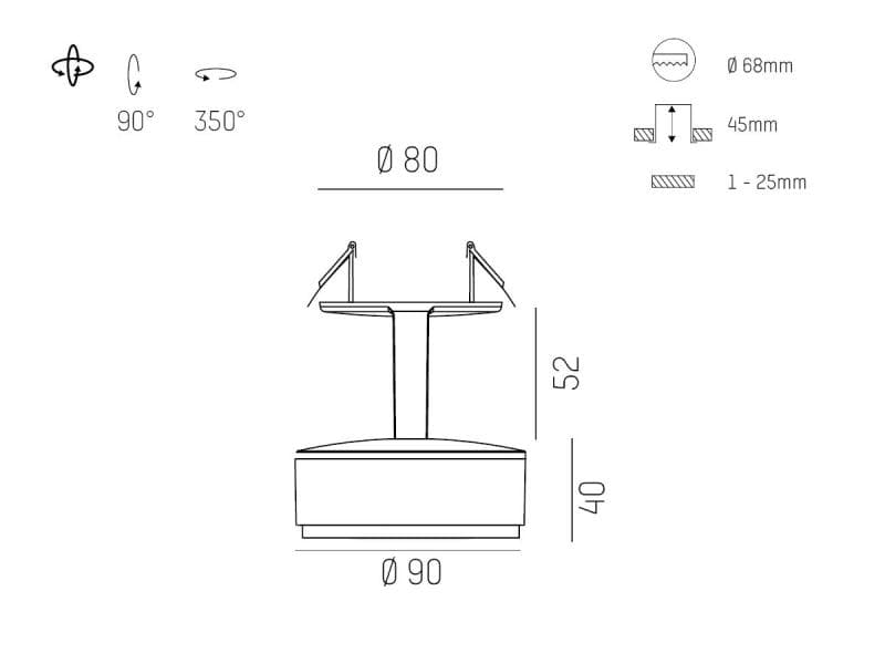 LITIN 2 R DECKENEINBAULEUCHTE