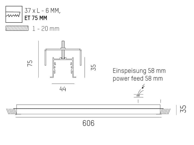 RIDE IP54 R DECKENEINBAULEUCHTE