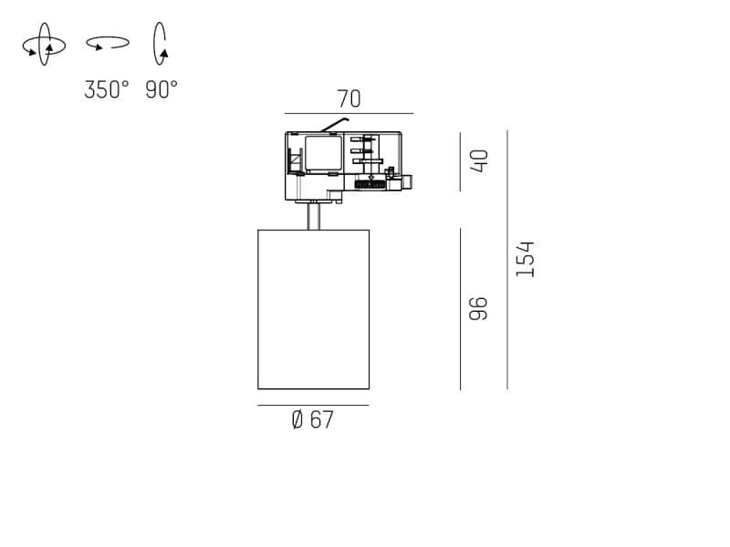 DASH 2 TRACK SCHIENENSTRAHLER MIT 3-PH