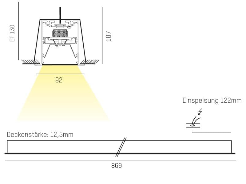 LOG IN 2 R WAND-DECKEN EINBAULEUCHTE