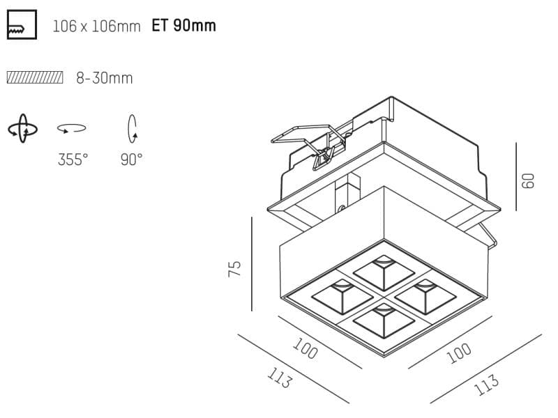 GRID TURN R EINBAUSTRAHLER