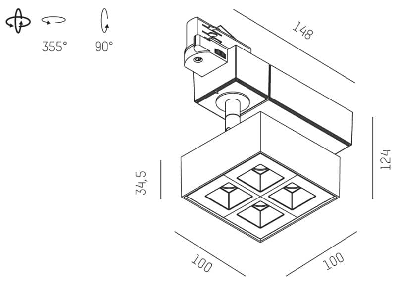 GRID TRACK SCHIENENSTRAHLER MIT 3-PH