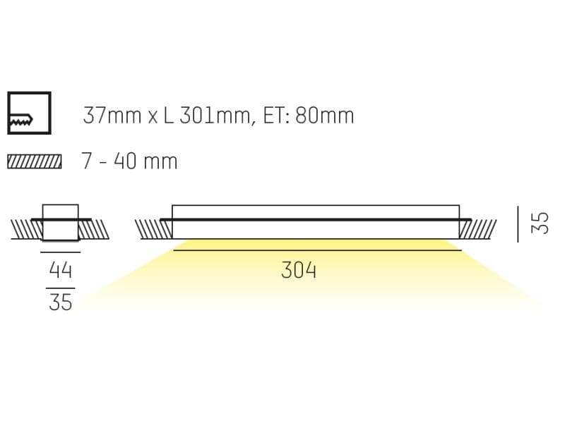 RIDE LENS R WAND-DECKEN EINBAULEUCHTE
