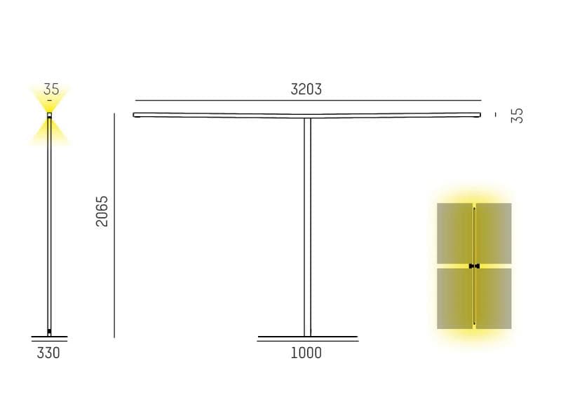 LENS QUAD F STEHLEUCHTE