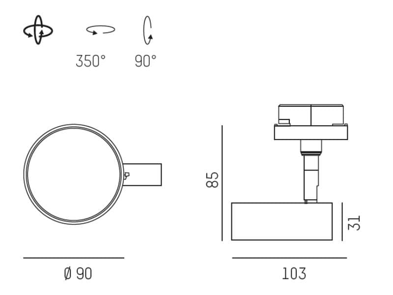 LITIN AC VOLARE SCHIENENSTRAHLER MIT