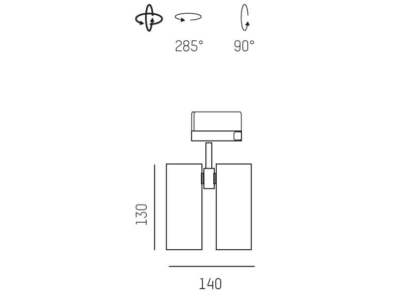 SHOOTER 2 TRACK SCHIENENSTRAHLER MIT
