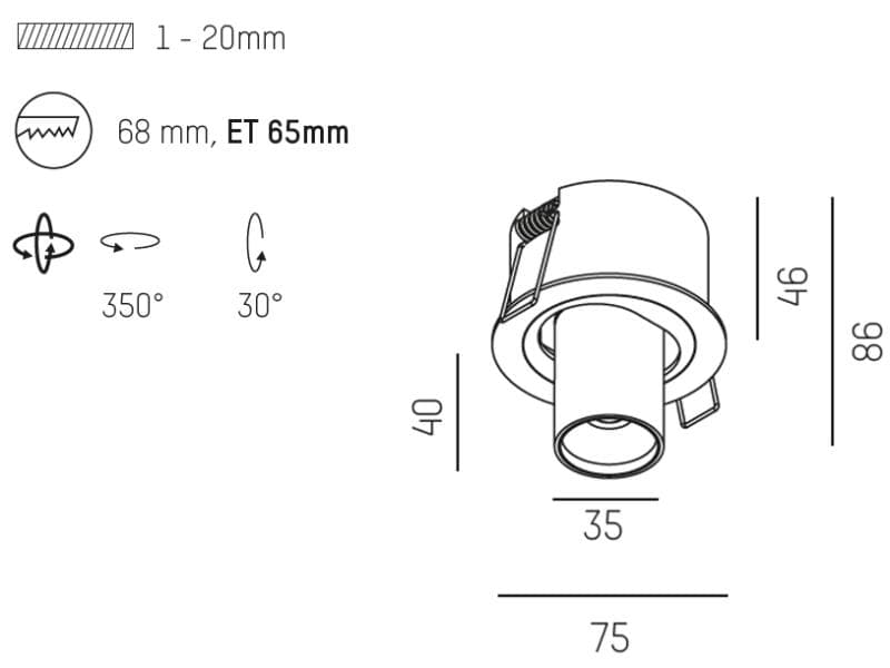 TRIGGA R EINBAUSTRAHLER