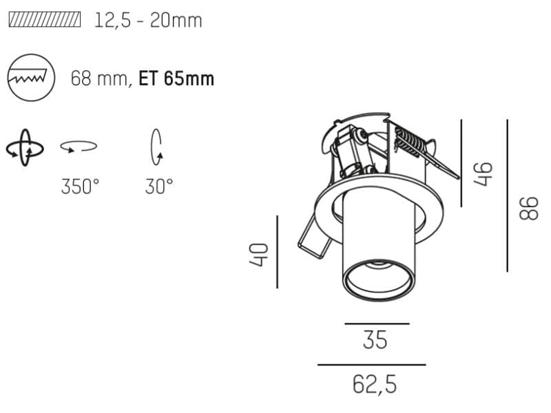 TRIGGA TRIMLESS R EINBAUSTRAHLER