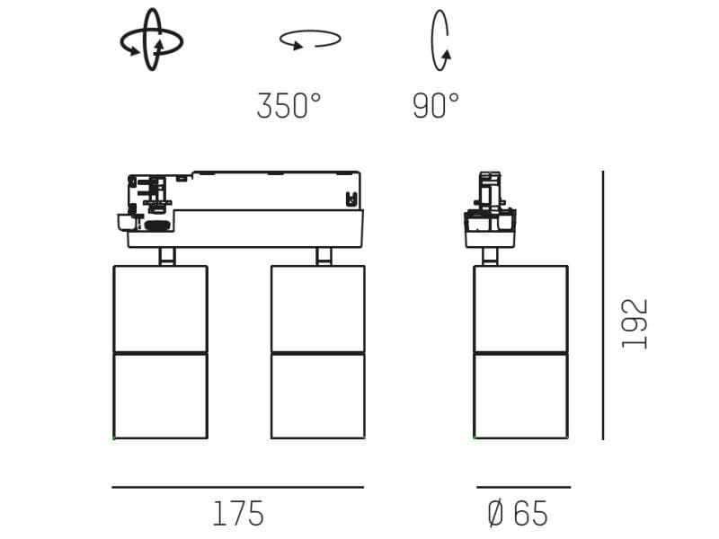 DASH L DC 2 TRACK SCHIENENSTRAHLER MIT
