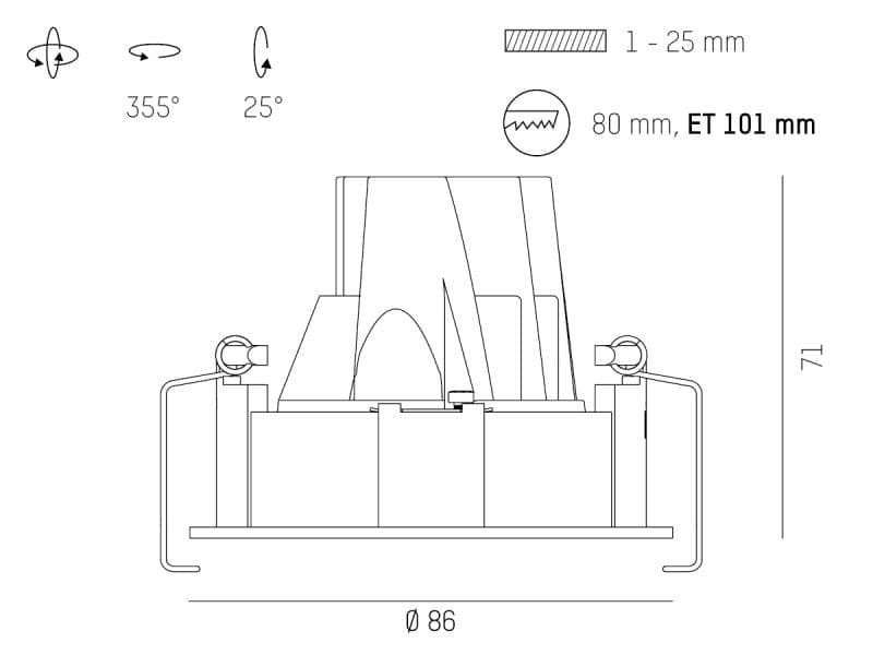 DARK NIGHT TURN XS R EINBAUSTRAHLER