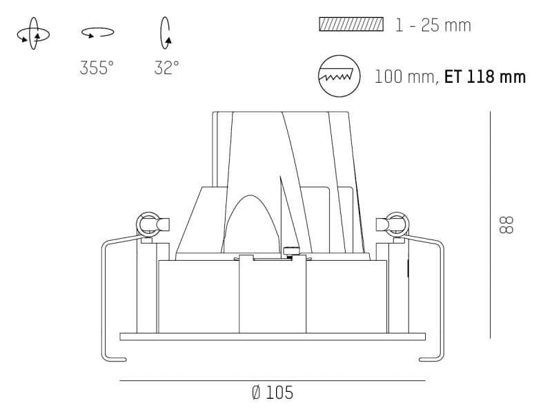 DARK NIGHT TURN SMALL R EINBAUSTRAHLER