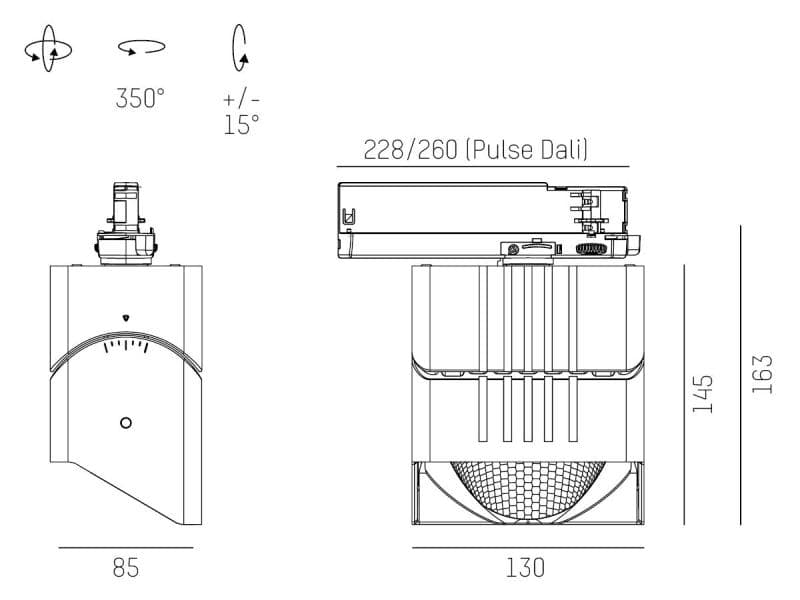ARTIS 1 TRACK SCHIENENSTRAHLER MIT 3-PH