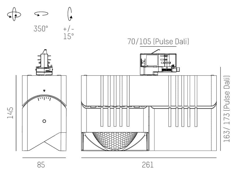 ARTIS 2 TRACK SCHIENENSTRAHLER MIT 3-PH