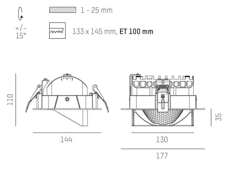 ARTIS 1 R EINBAUDOWNLIGHT