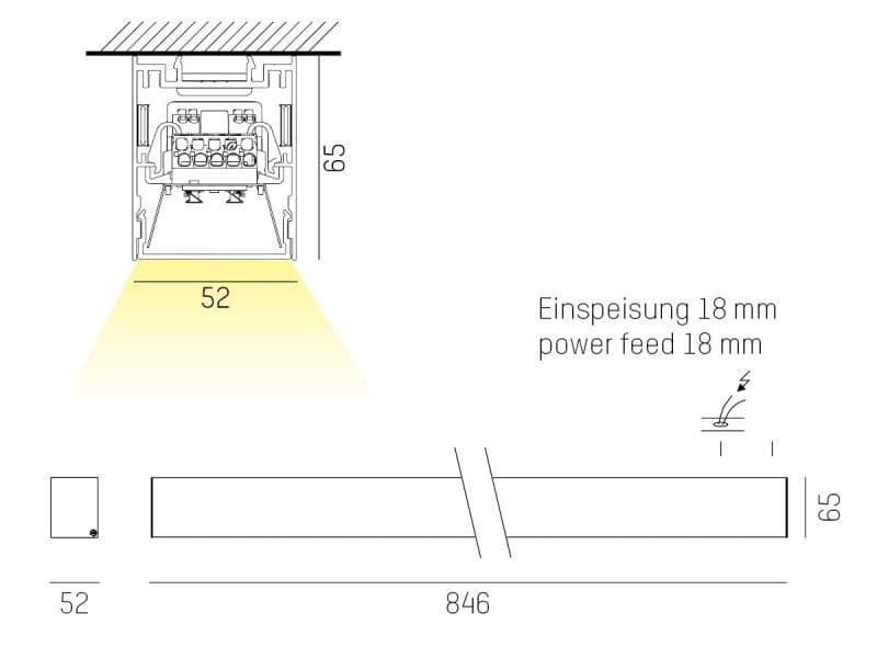 LOG 50 SD WAND-DECKEN AUFBAULEUCHTE