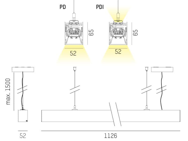 LOG 50 PDI HÄNGELEUCHTE