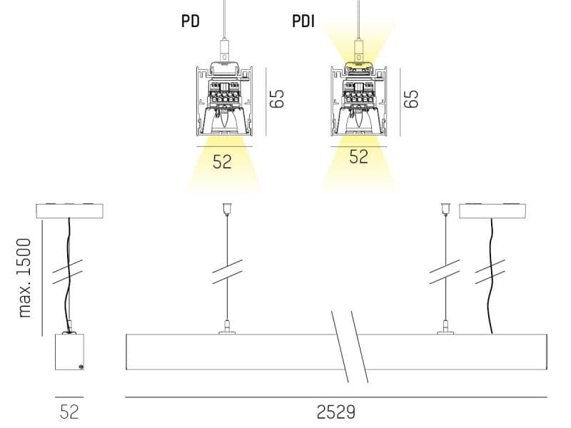 LOG 50 SPOT PDI HÄNGELEUCHTE