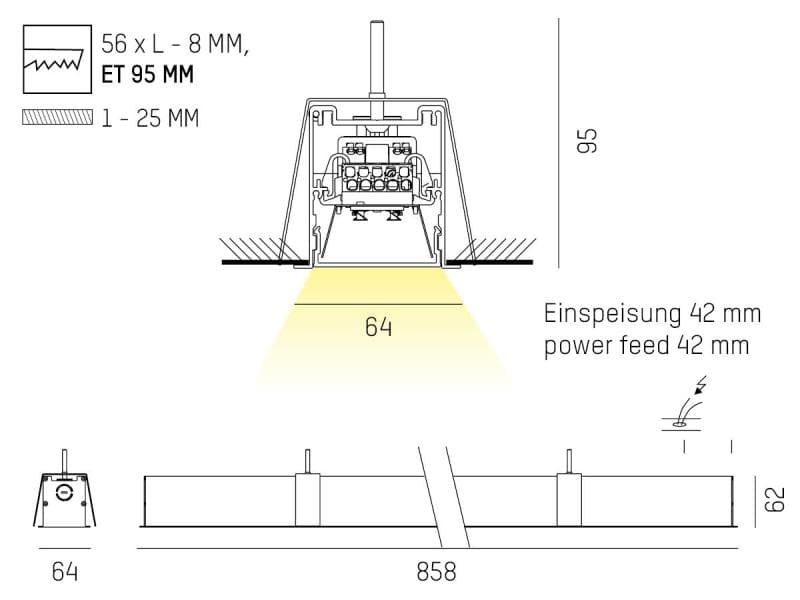 LOG 50 R WAND-DECKEN EINBAULEUCHTE