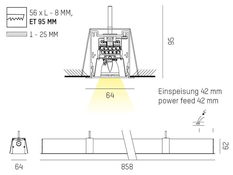 LOG 50 SPOT R WAND-DECKEN EINBAULEUCHTE