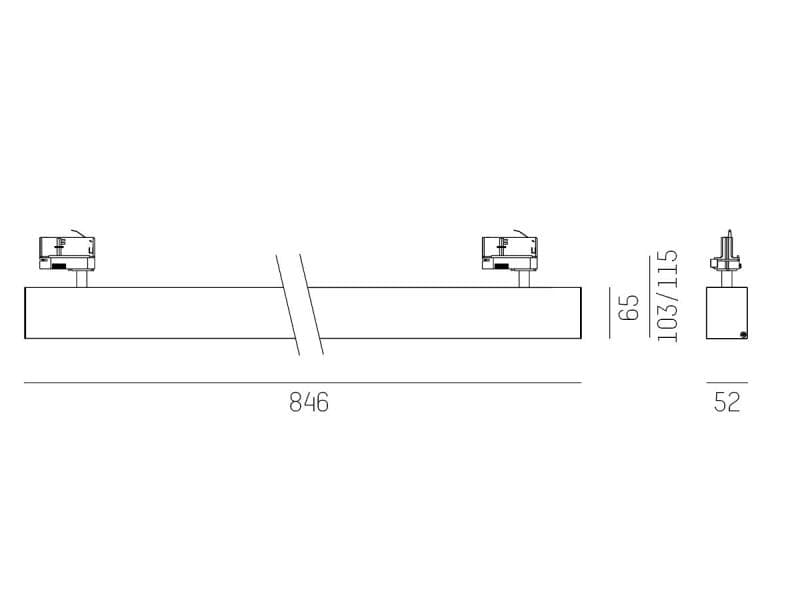 LOG 50 SPOT TRACK SCHIENENSTRAHLER MIT