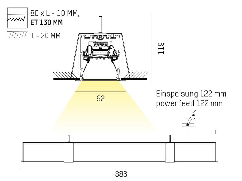 LOG IN 21 IP54 R WAND-DECKEN