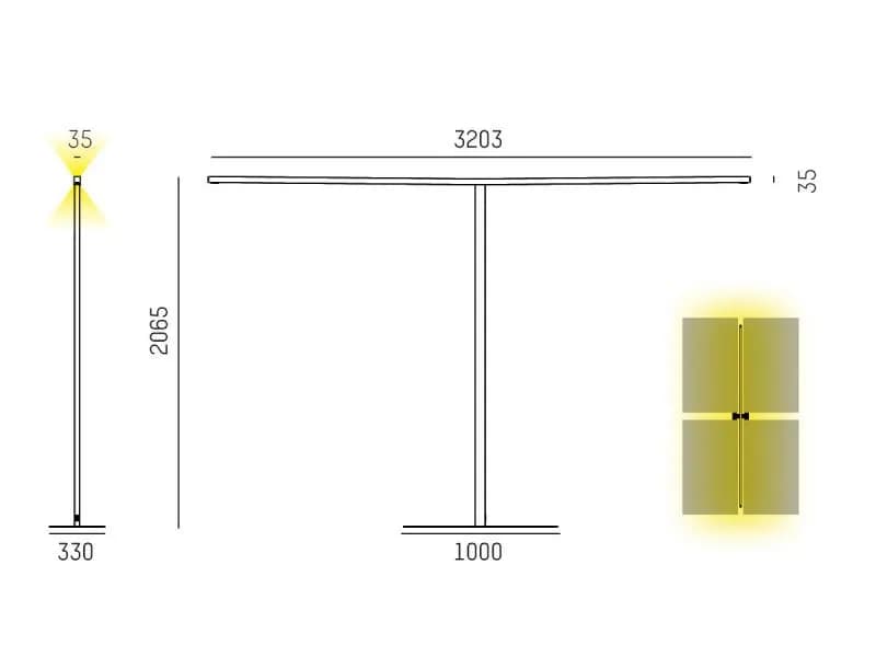 LENS QUAD F STEHLEUCHTE 2