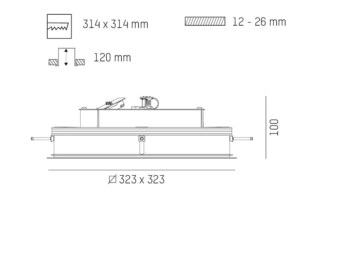 BIDO SQUARE R WAND-DECKEN EINBAULEUCHTE 2