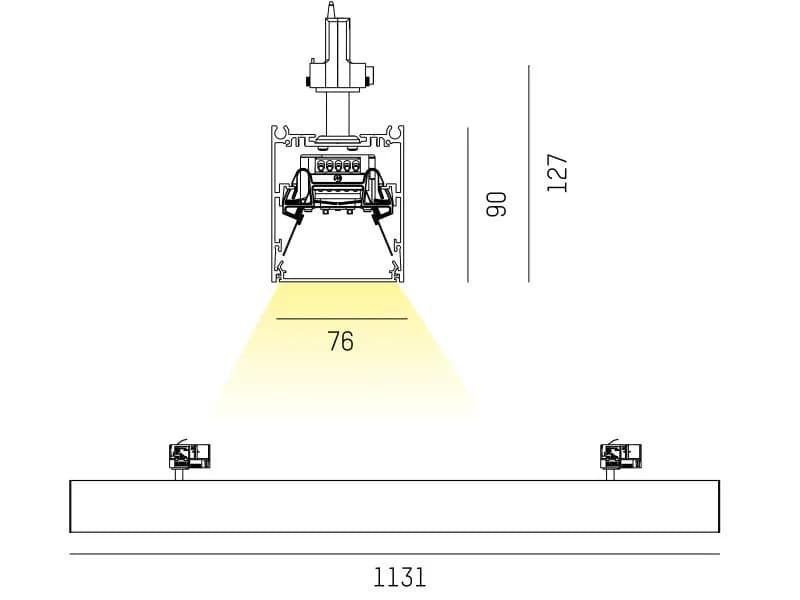 LOG OUT 21 TRACK SCHIENENSTRAHLER MIT 2