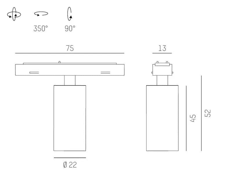 MAGNETICS SPOT S SCHIENENSTRAHLER MIT 2