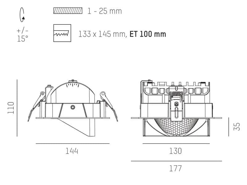 ARTIS 1 R EINBAUDOWNLIGHT 2