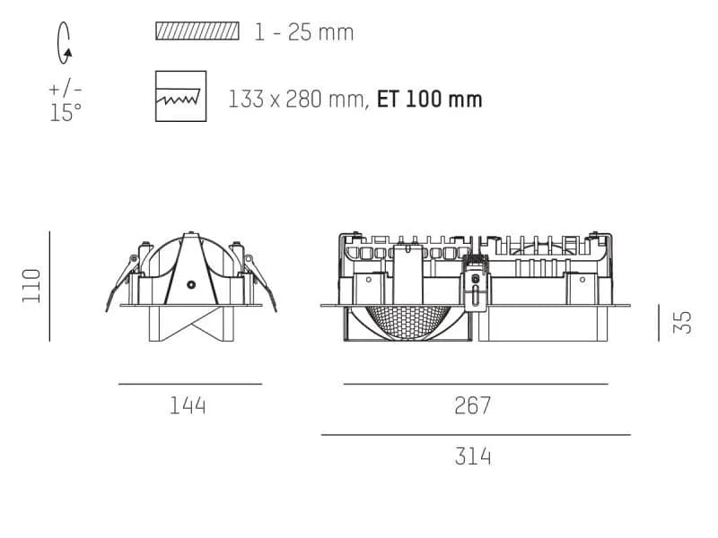 ARTIS 2 R EINBAUDOWNLIGHT 2