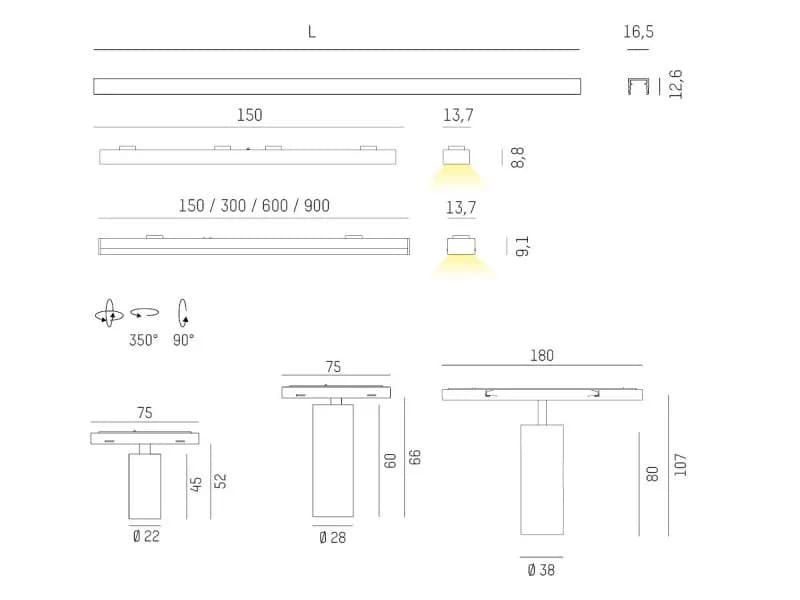 MAGNETICS SPOT L SCHIENENSTRAHLER MIT 2